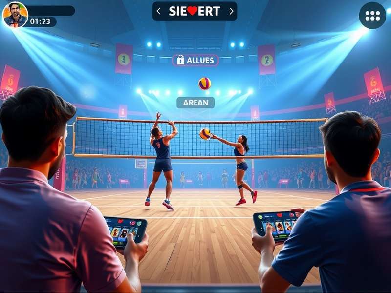 Magic Volley Arena character selection screen showing various heroes