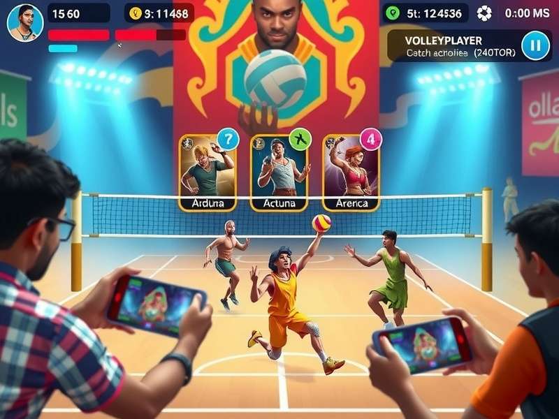 Magic Volley Arena gameplay screenshot showing volleyball action